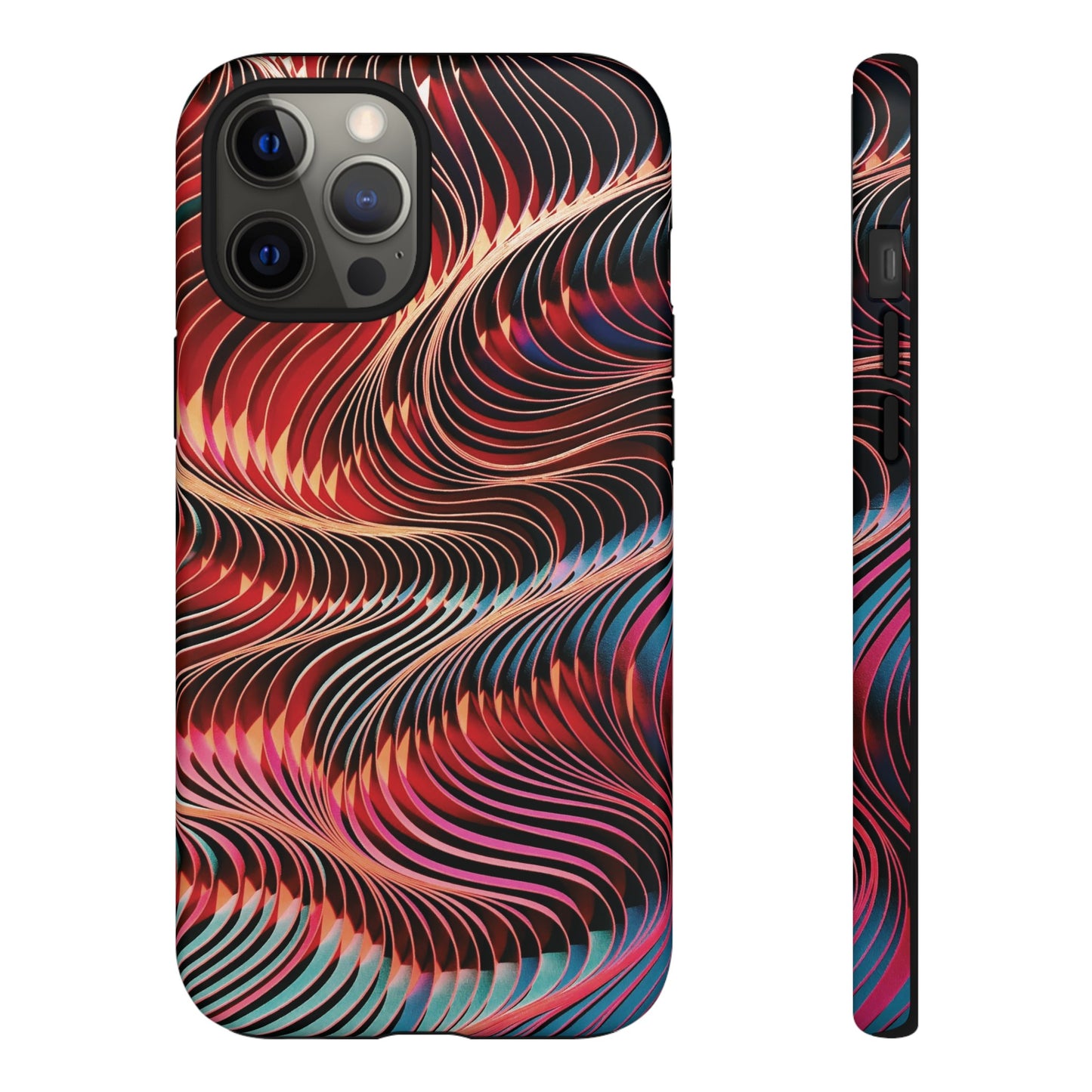 Wavy Crimson Abstract Wallpaper Phone Case|iPhone 15 Plus/ Pro, 14, 13, 12|Google Pixel 7, Pro, 5| Samsung Galaxy S23 All Major Phone Models