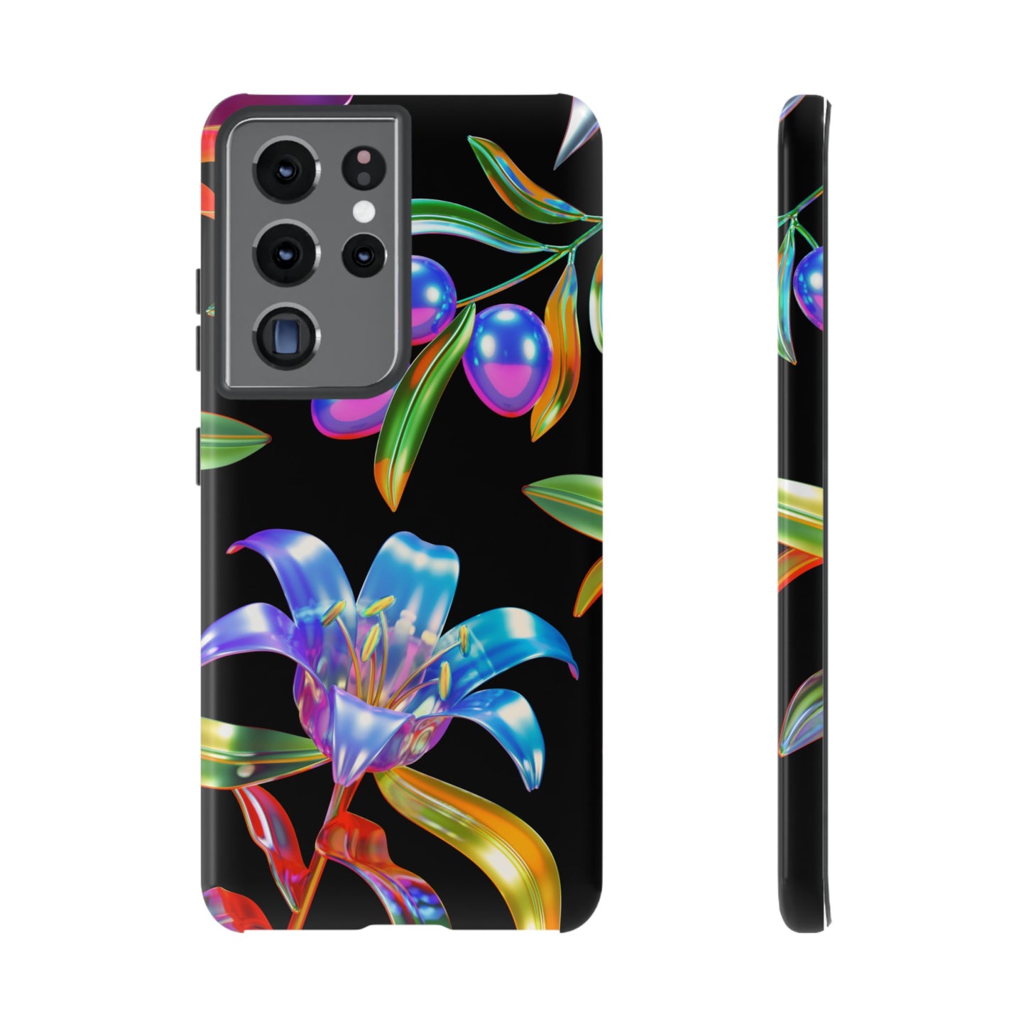 Metallic Flowers Phone Case | iPhone 15 Plus/ Pro, 14, 13, 12| Google Pixel 7, Pro, 5| Samsung Galaxy S23 All Major Phone Models