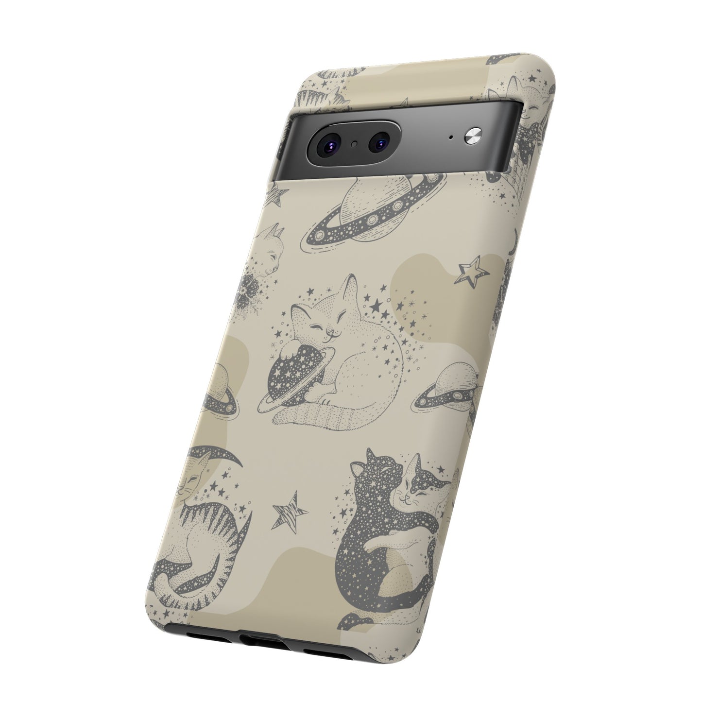 Floating Cosmic Cat Comfort Phone Case | iPhone 15 Plus/ Pro, 14, 13, 12| Google Pixel 7, Pro, 5| Samsung Galaxy S23 All Major Phone Models