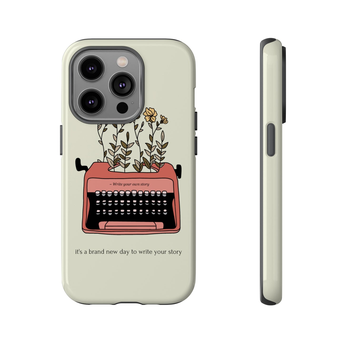 Flower Typewriter Phone Case | iPhone 15 Plus/ Pro, 14, 13, 12| Google Pixel 7, Pro, 5| Samsung Galaxy S23 All Major Phone Models