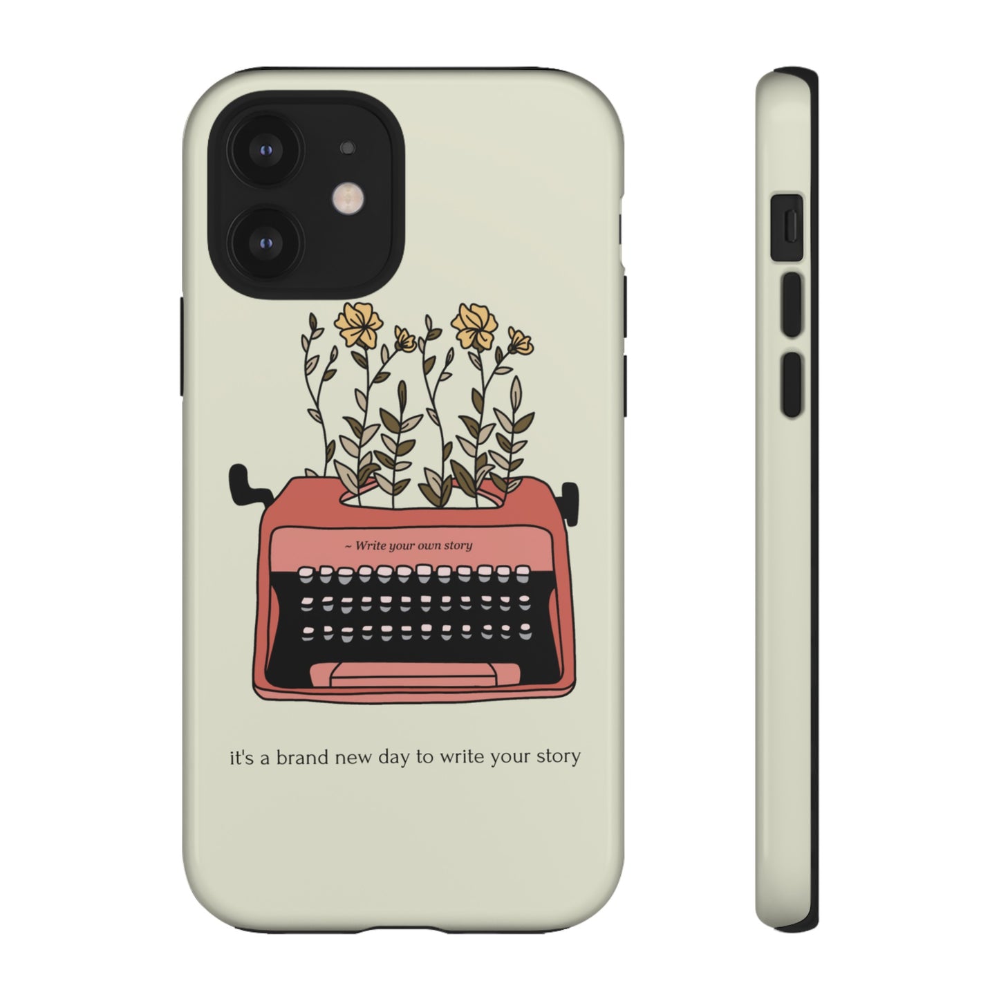 Flower Typewriter Phone Case | iPhone 15 Plus/ Pro, 14, 13, 12| Google Pixel 7, Pro, 5| Samsung Galaxy S23 All Major Phone Models