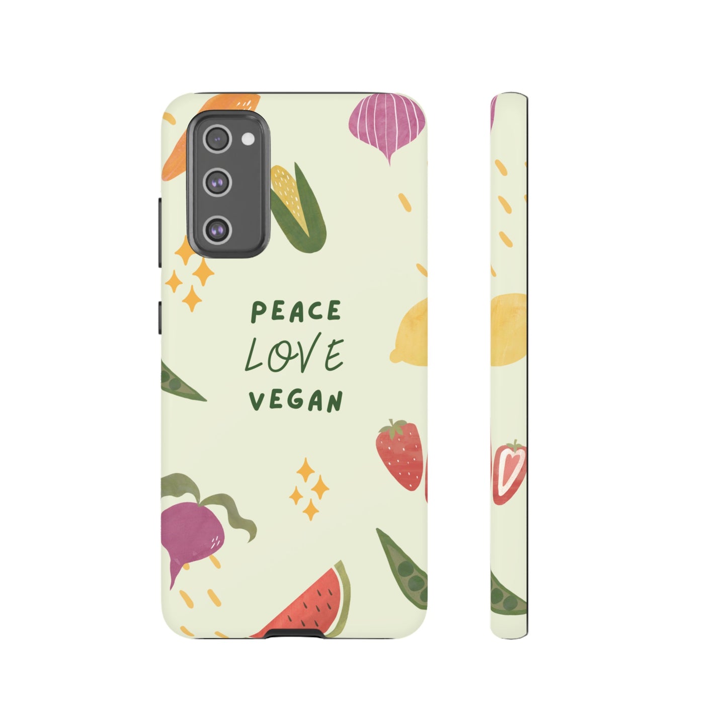 Peace Love Vegan Wallpaper Phone Case | iPhone 15 Plus/ Pro, 14, 13, 12| Google Pixel 7, Pro, 5| Samsung Galaxy S23 All Major Phone Models