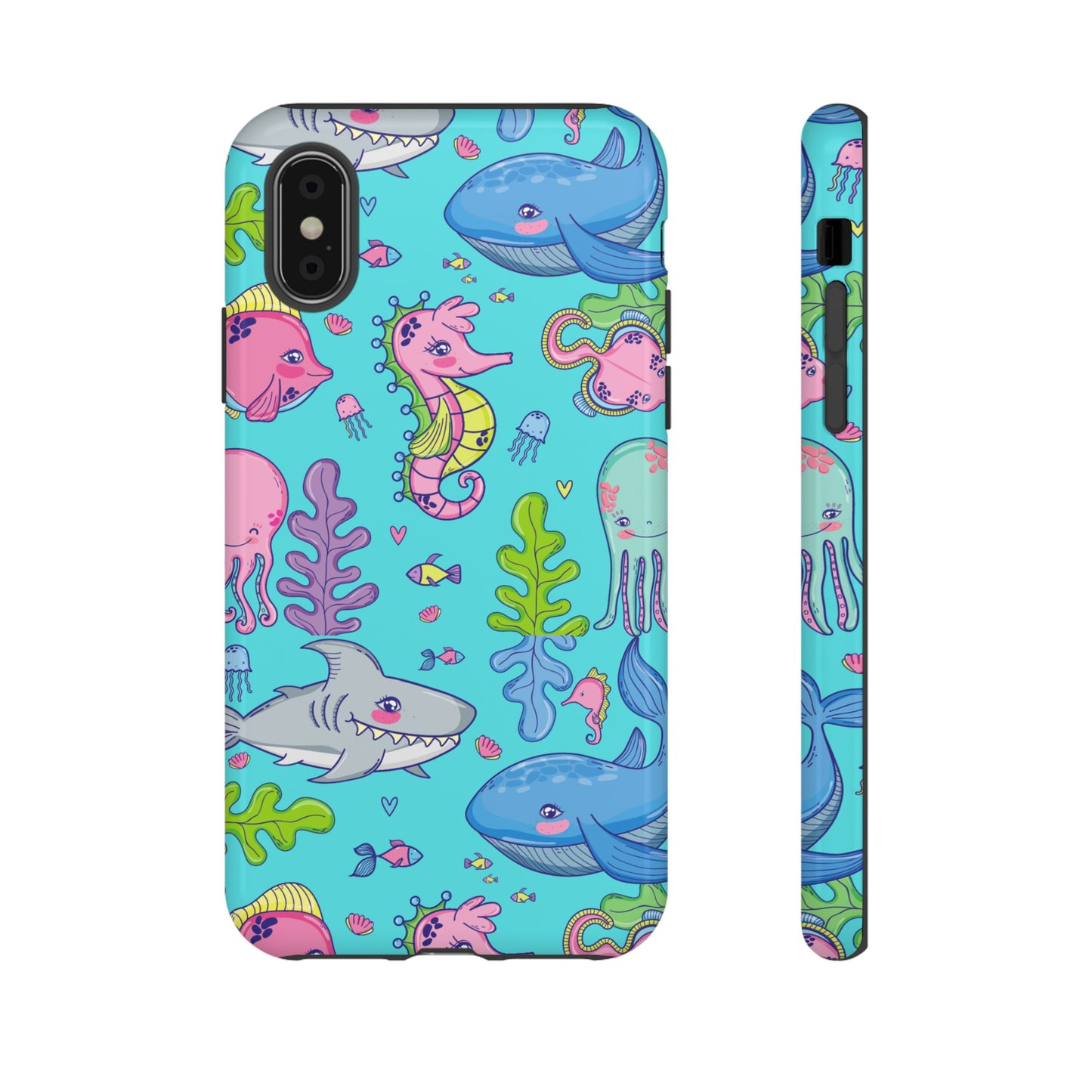 Cartoon Sea Creatures Wallpaper Phone Case | iPhone 15 Plus/ Pro, 14, 13, 12| Google Pixel 7, Pro, 5| Samsung Galaxy S23 All Major Phone Models