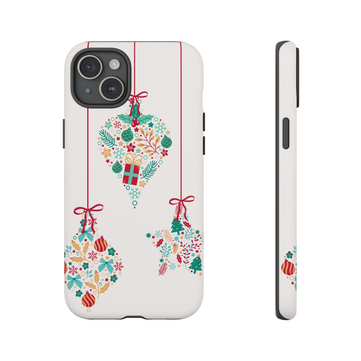 Christmas Ornaments Wallpaper Phone Case | iPhone 15 Plus/ Pro, 14, 13, 12| Google Pixel 7, Pro, 5| Samsung Galaxy S23 All Major Phone Models