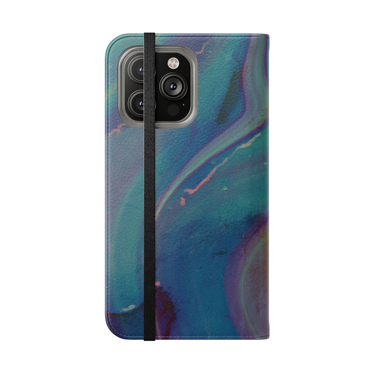 Abstract Resin Swirl Folio Flip Case | Credit Card Holder| iPhone 13, 12, 11| Samsung S22 & S21