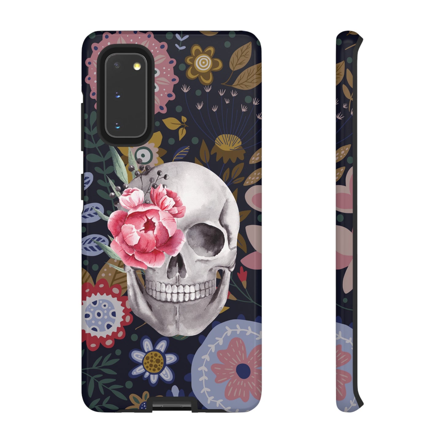 Floral Skull Wallpaper Phone Case | iPhone 15 Plus/ Pro, 14, 13, 12| Google Pixel 7, Pro, 5| Samsung Galaxy S23 All Major Phone Models