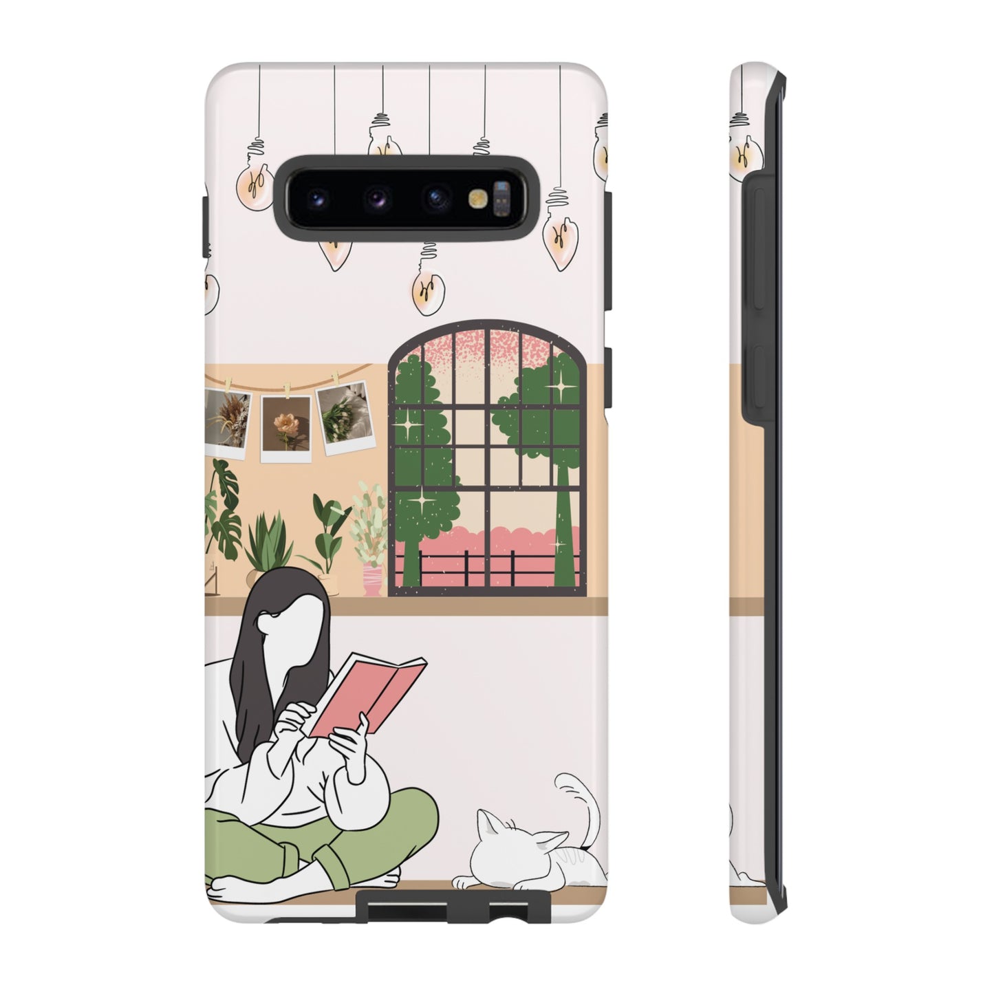 Girl and Cat Wallpaper Phone Case | iPhone 15 Plus/ Pro, 14, 13, 12| Google Pixel 7, Pro, 5| Samsung Galaxy S23 All Major Phone Models