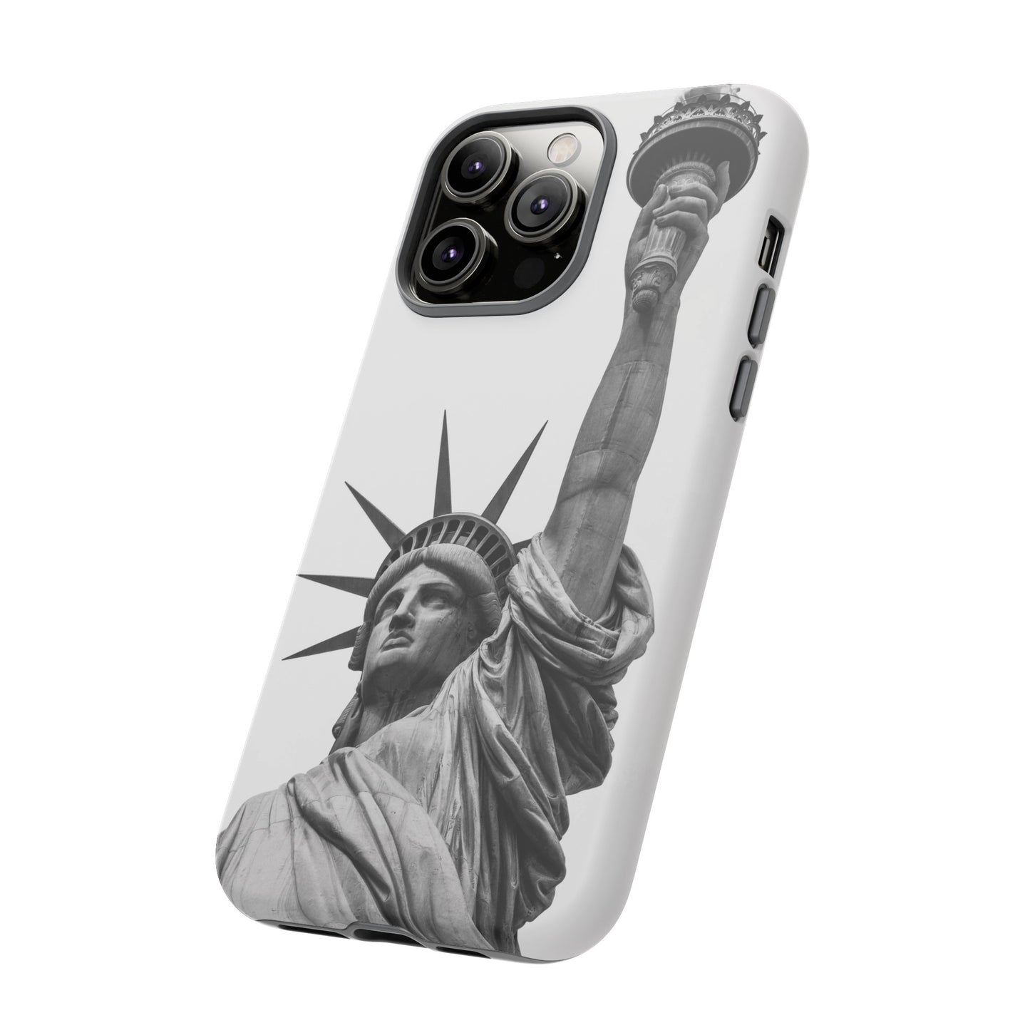 Black & White Statue of Liberty Wallpaper Phone Case | iPhone 15 Plus/ Pro, 14, 13, 12| Google Pixel 7, Pro, 5| Samsung Galaxy S23 All Major Phone Models