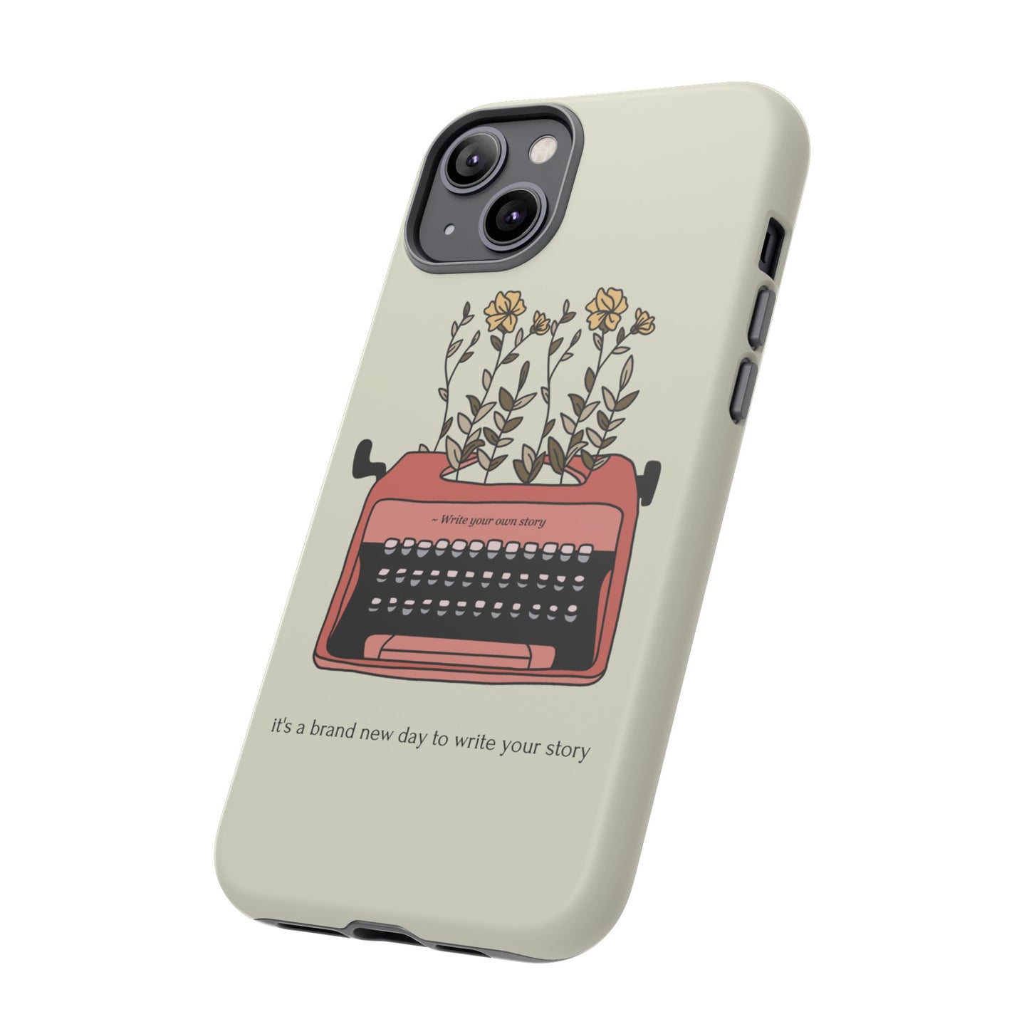 Flower Typewriter Phone Case | iPhone 15 Plus/ Pro, 14, 13, 12| Google Pixel 7, Pro, 5| Samsung Galaxy S23 All Major Phone Models