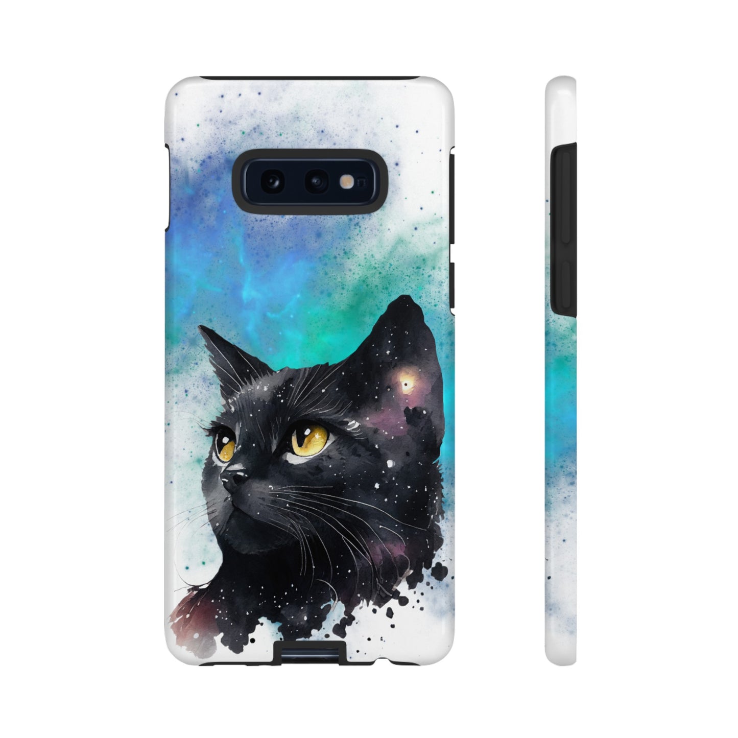 Cosmic Black Cat Phone Case | iPhone 15 Plus/ Pro, 14, 13, 12| Google Pixel 7, Pro, 5| Samsung Galaxy S23 All Major Phone Models