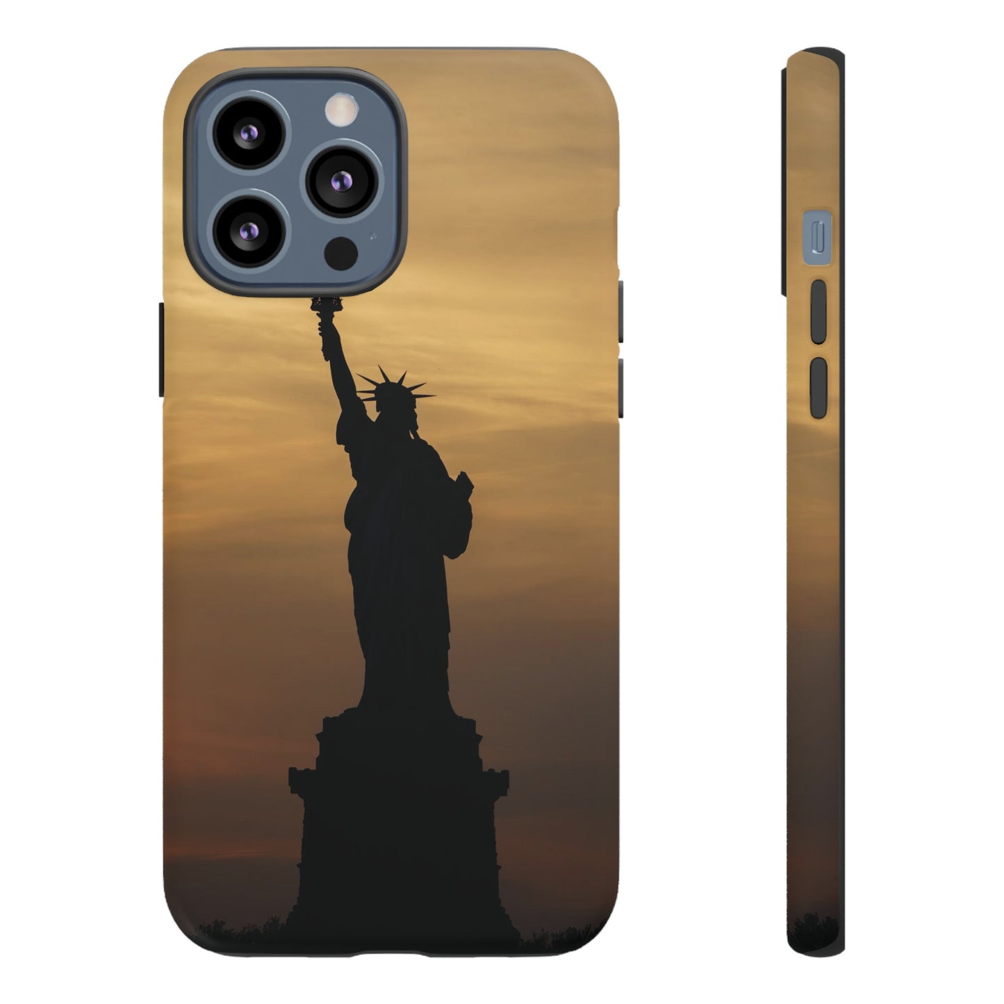 Silhouette Statue Of Liberty Wallpaper Phone Case | iPhone 15 Plus/ Pro, 14, 13, 12| Google Pixel 7, Pro, 5| Samsung Galaxy S23 All Major Phone Models