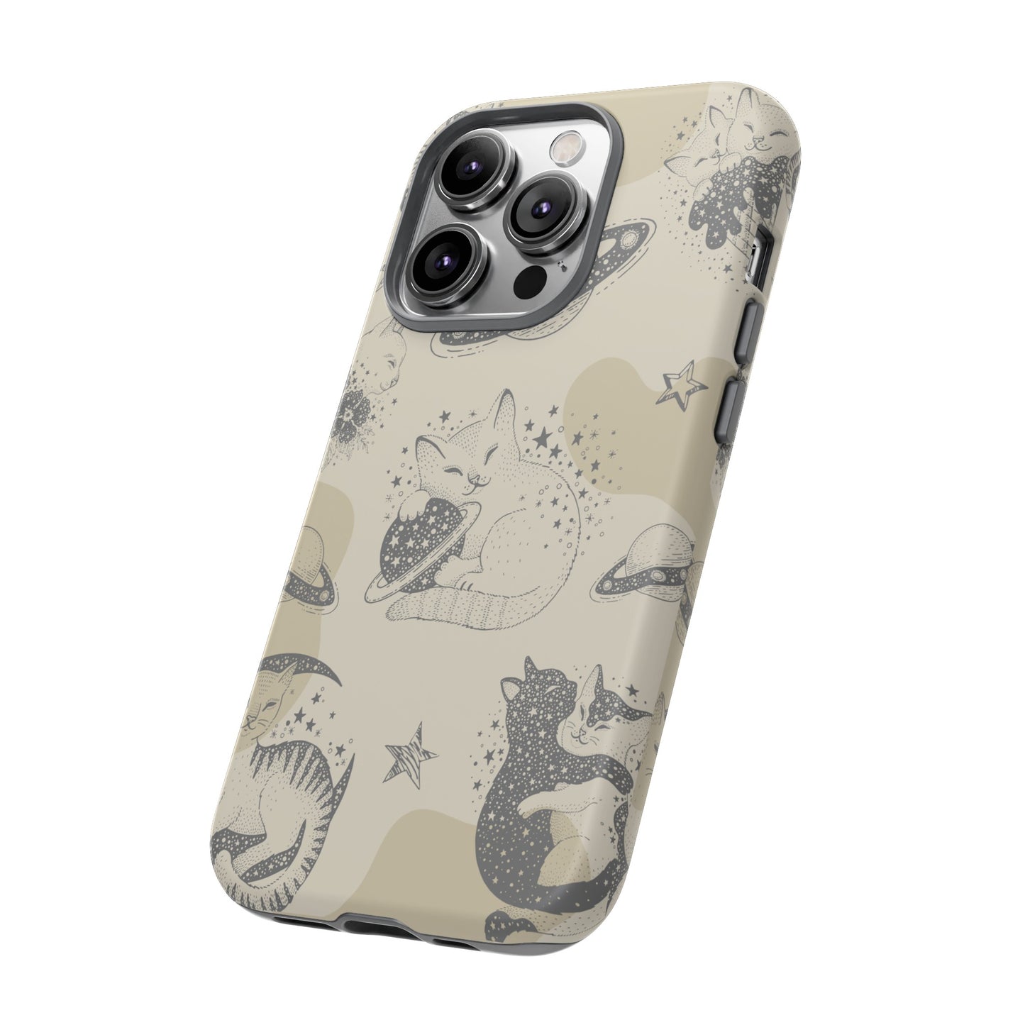 Floating Cosmic Cat Comfort Phone Case | iPhone 15 Plus/ Pro, 14, 13, 12| Google Pixel 7, Pro, 5| Samsung Galaxy S23 All Major Phone Models