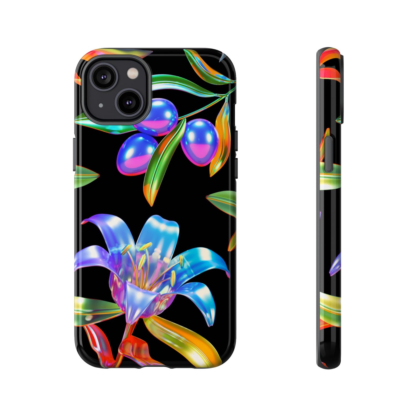 Metallic Flowers Phone Case | iPhone 15 Plus/ Pro, 14, 13, 12| Google Pixel 7, Pro, 5| Samsung Galaxy S23 All Major Phone Models