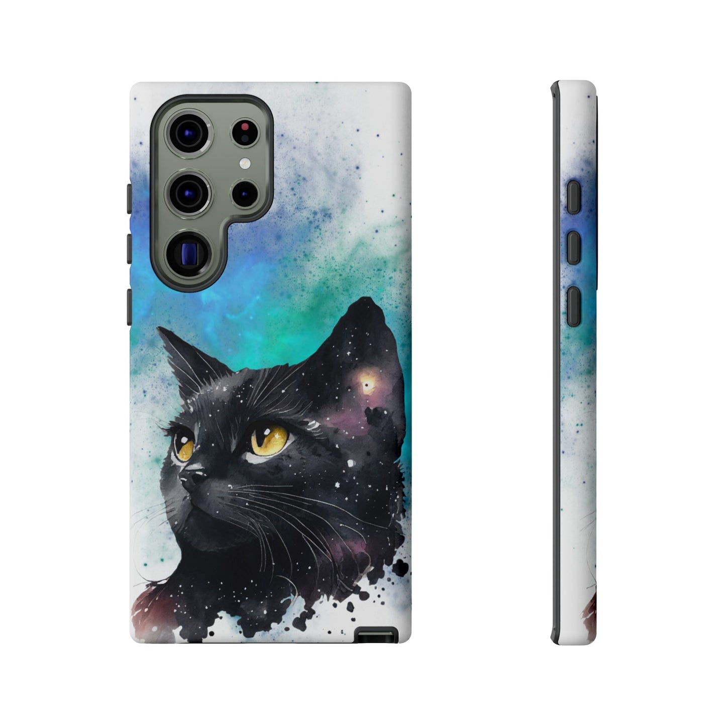 Cosmic Black Cat Phone Case | iPhone 15 Plus/ Pro, 14, 13, 12| Google Pixel 7, Pro, 5| Samsung Galaxy S23 All Major Phone Models