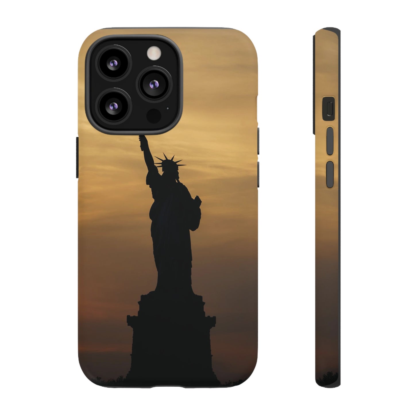 Silhouette Statue Of Liberty Wallpaper Phone Case | iPhone 15 Plus/ Pro, 14, 13, 12| Google Pixel 7, Pro, 5| Samsung Galaxy S23 All Major Phone Models