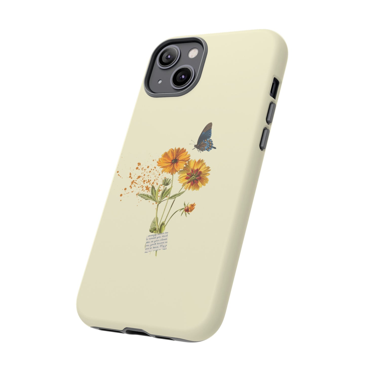 Butterfly Sunflowers Phone Case | iPhone 15 Plus/ Pro, 14, 13, 12| Google Pixel 7, Pro, 5| Samsung Galaxy S23 All Major Phone Models