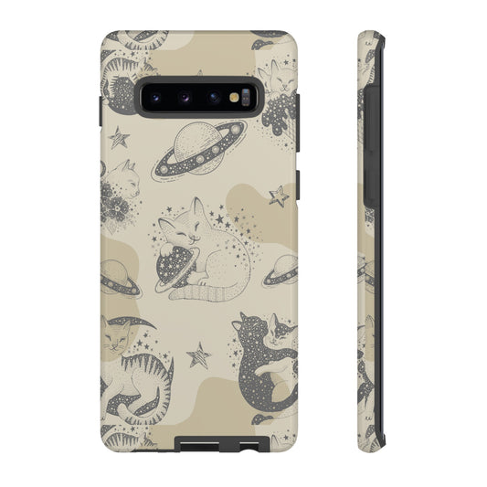 Floating Cosmic Cat Comfort Phone Case | iPhone 15 Plus/ Pro, 14, 13, 12| Google Pixel 7, Pro, 5| Samsung Galaxy S23 All Major Phone Models