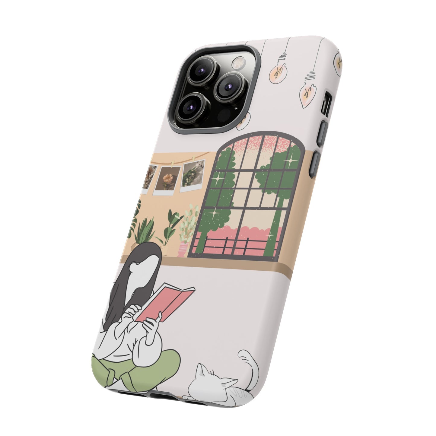 Girl and Cat Wallpaper Phone Case | iPhone 15 Plus/ Pro, 14, 13, 12| Google Pixel 7, Pro, 5| Samsung Galaxy S23 All Major Phone Models