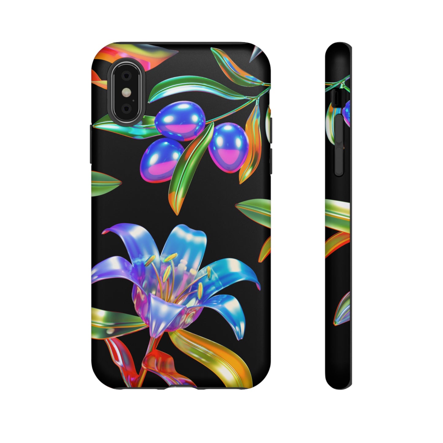 Metallic Flowers Phone Case | iPhone 15 Plus/ Pro, 14, 13, 12| Google Pixel 7, Pro, 5| Samsung Galaxy S23 All Major Phone Models