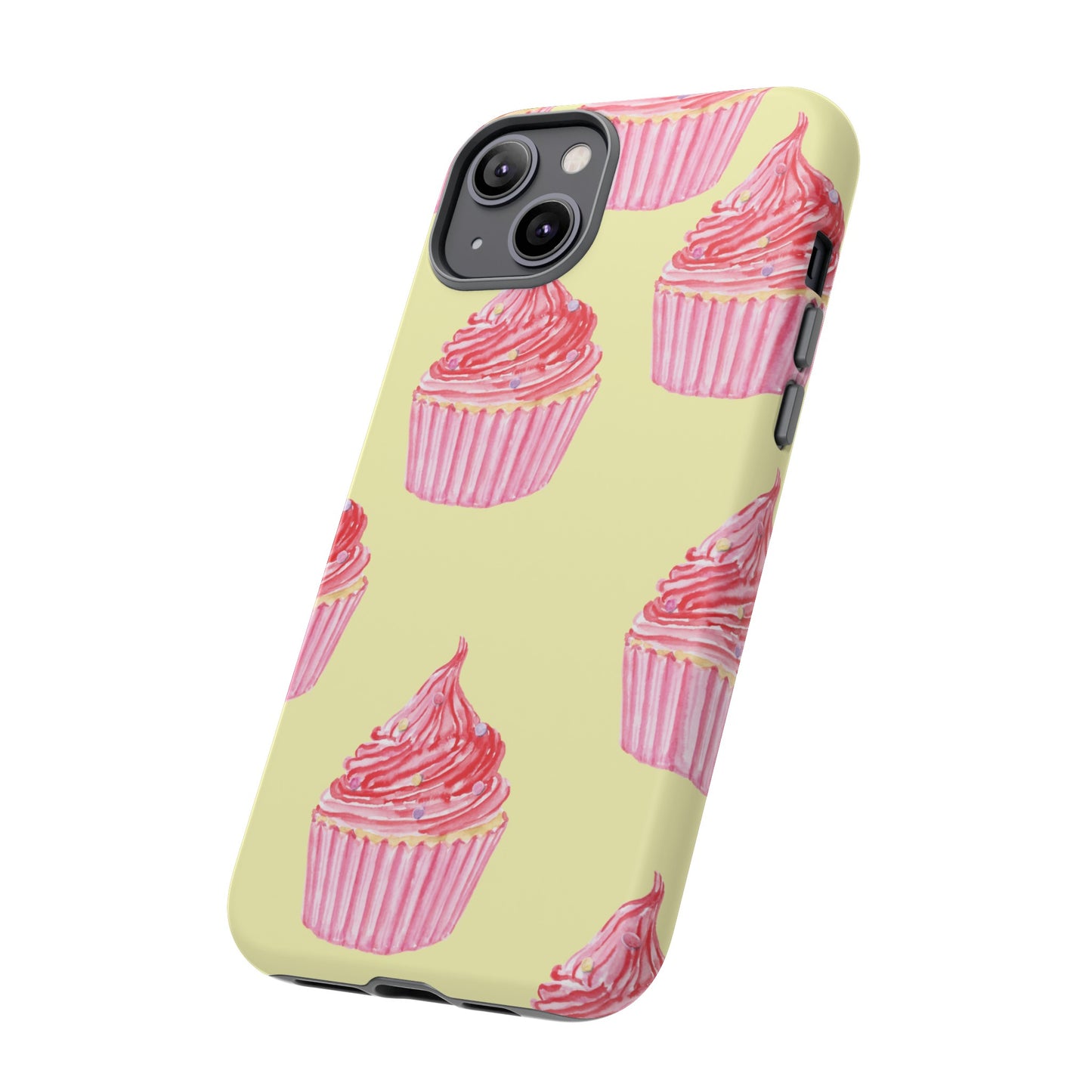 Pink Cupcake Wallpaper Phone Case | iPhone 15 Plus/ Pro, 14, 13, 12| Google Pixel 7, Pro, 5| Samsung Galaxy S23 All Major Phone Models