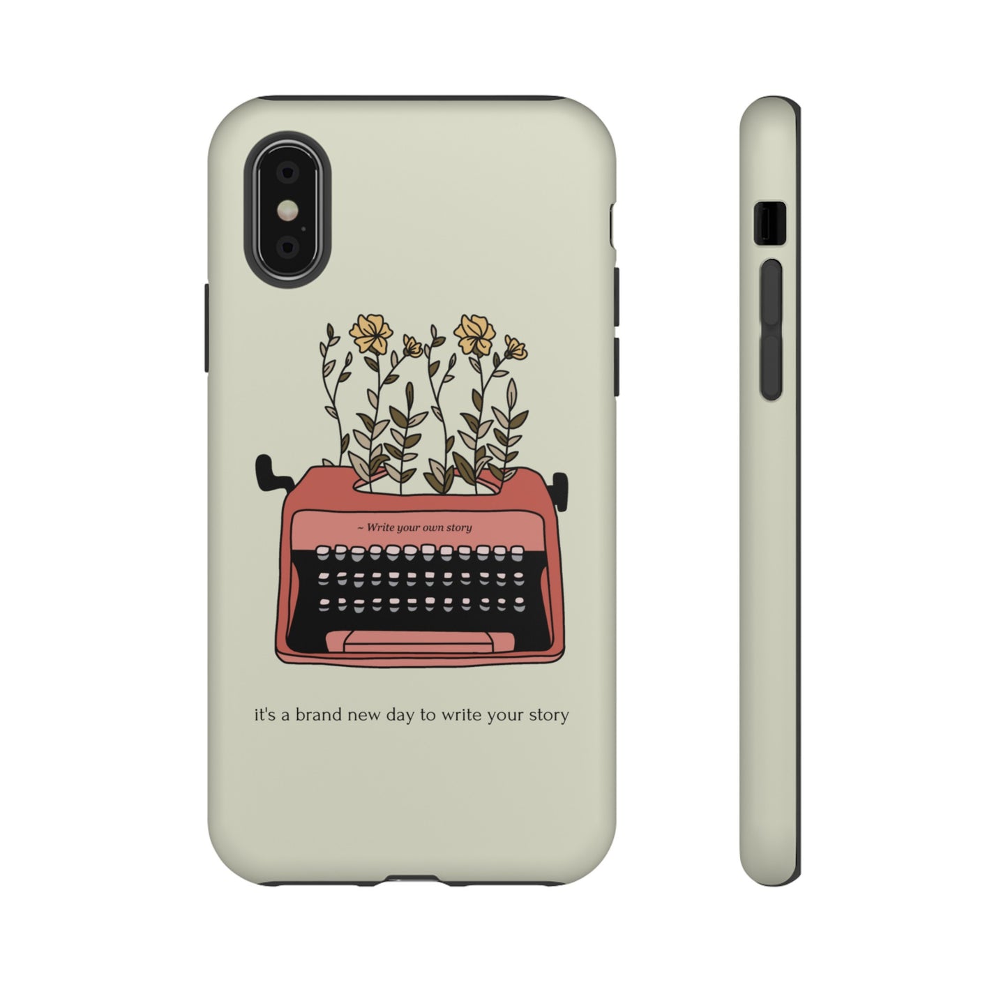 Flower Typewriter Phone Case | iPhone 15 Plus/ Pro, 14, 13, 12| Google Pixel 7, Pro, 5| Samsung Galaxy S23 All Major Phone Models