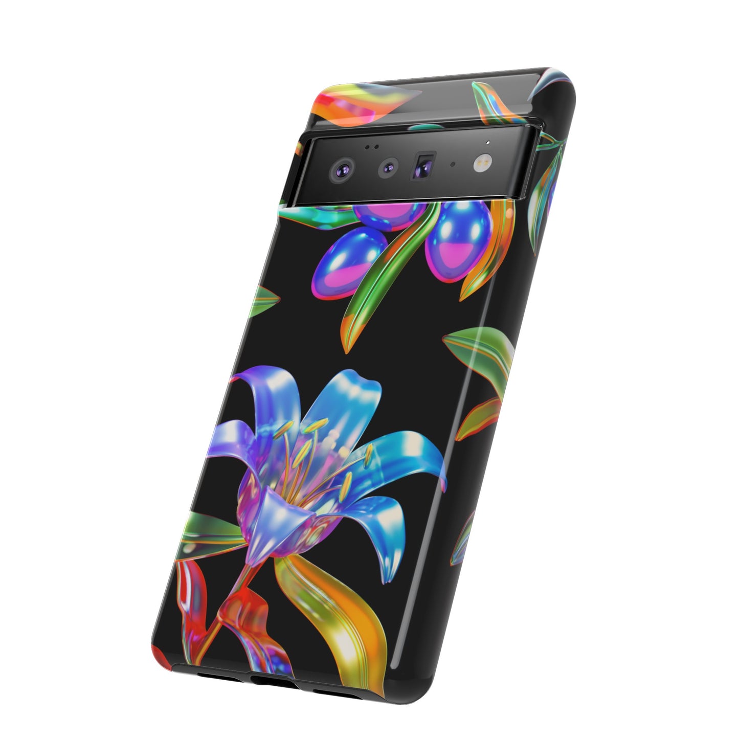 Metallic Flowers Phone Case | iPhone 15 Plus/ Pro, 14, 13, 12| Google Pixel 7, Pro, 5| Samsung Galaxy S23 All Major Phone Models