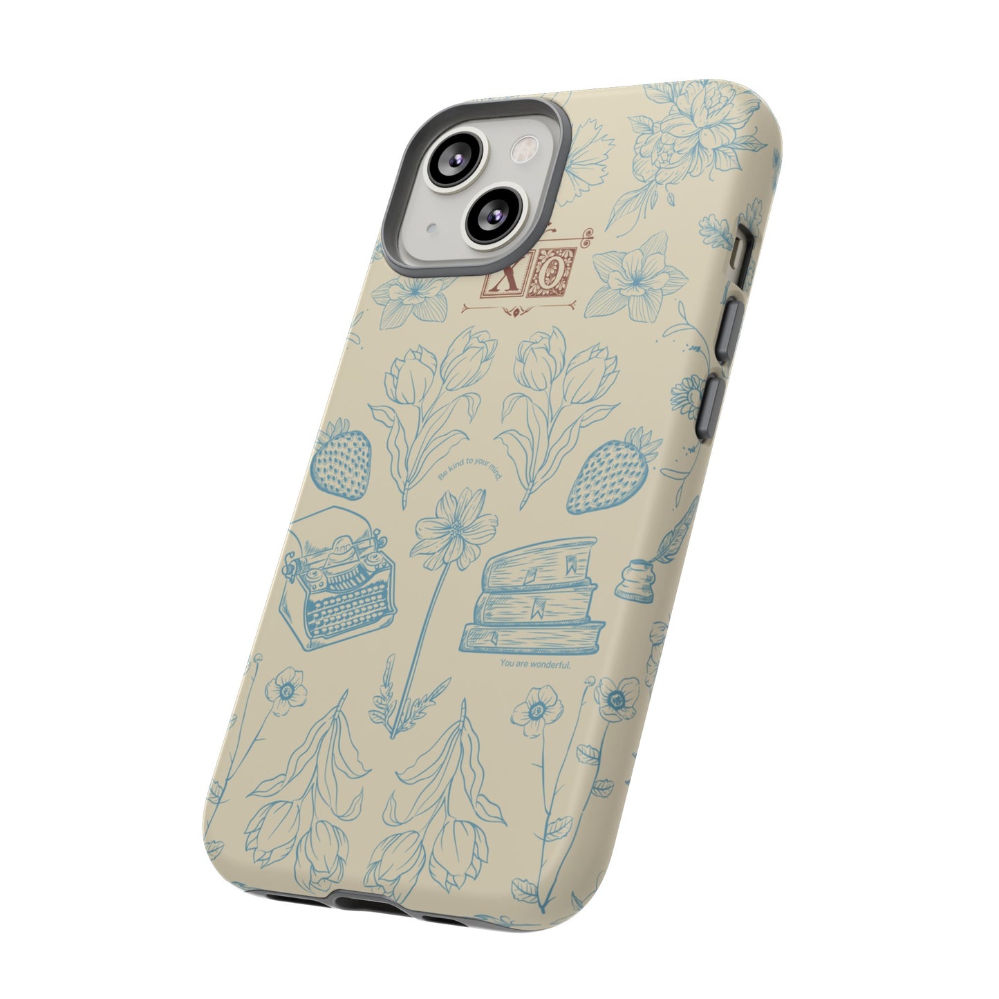 Typewriter Among The Flowers Phone Case | iPhone 15 Plus/ Pro, 14, 13, 12| Google Pixel 7, Pro, 5| Samsung Galaxy S23 All Major Phone Models