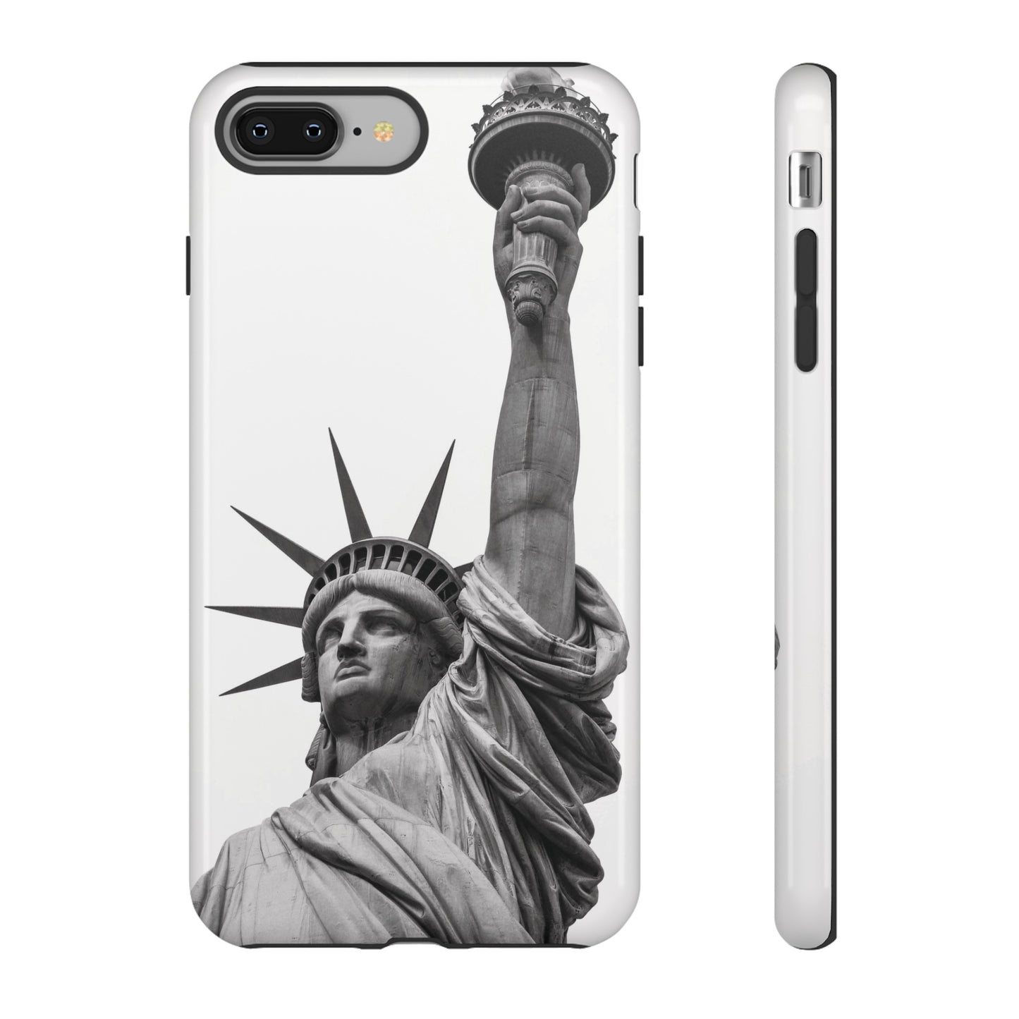 Black & White Statue of Liberty Wallpaper Phone Case | iPhone 15 Plus/ Pro, 14, 13, 12| Google Pixel 7, Pro, 5| Samsung Galaxy S23 All Major Phone Models