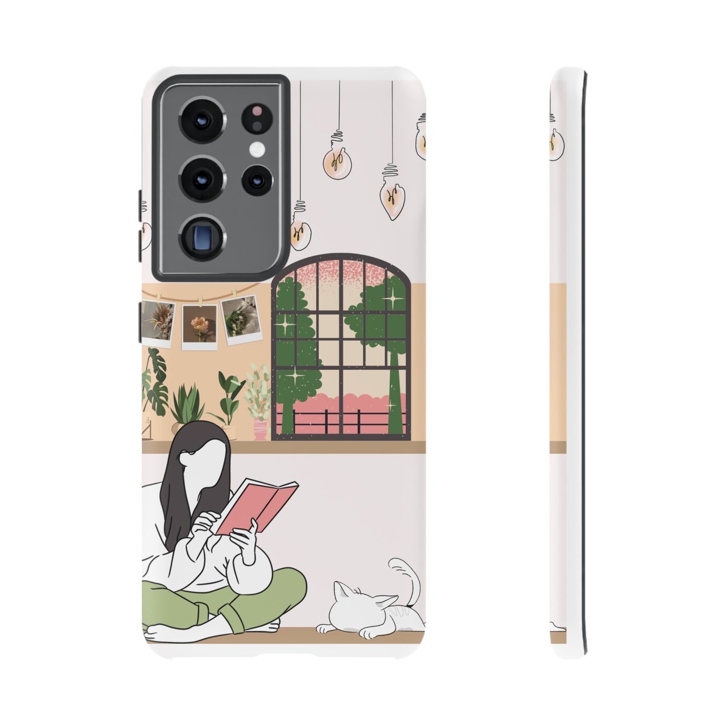 Girl and Cat Wallpaper Phone Case | iPhone 15 Plus/ Pro, 14, 13, 12| Google Pixel 7, Pro, 5| Samsung Galaxy S23 All Major Phone Models