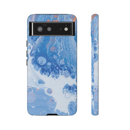 Blue and White Resin Inspired Phone Case |iPhone 15 Plus/ Pro, 14, 13, 12| Google Pixel 7, Pro, 5| Samsung Galaxy S23 All Major Phone Models