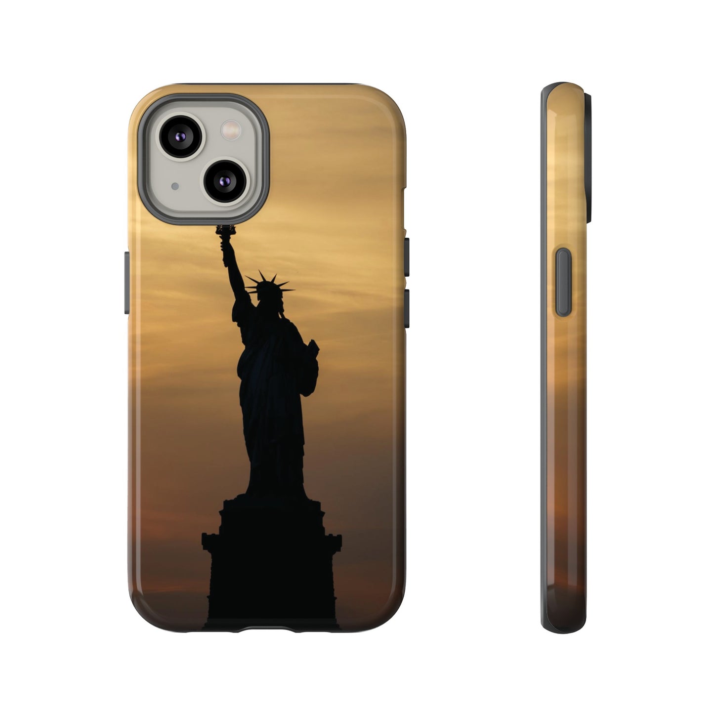 Silhouette Statue Of Liberty Wallpaper Phone Case | iPhone 15 Plus/ Pro, 14, 13, 12| Google Pixel 7, Pro, 5| Samsung Galaxy S23 All Major Phone Models