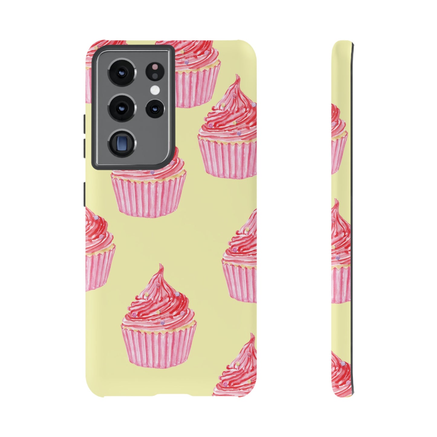 Pink Cupcake Wallpaper Phone Case | iPhone 15 Plus/ Pro, 14, 13, 12| Google Pixel 7, Pro, 5| Samsung Galaxy S23 All Major Phone Models