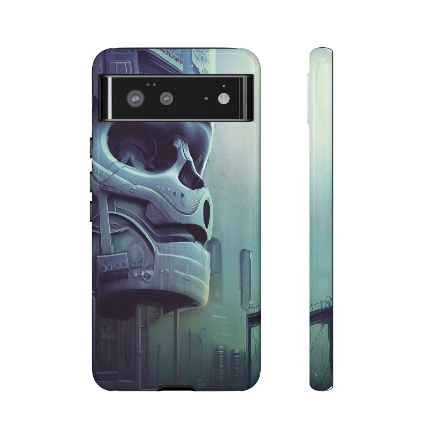 Sci-Fi Skull Wallpaper Phone Case | iPhone 15 Plus/ Pro, 14, 13, 12| Google Pixel 7, Pro, 5| Samsung Galaxy S23 All Major Phone Models