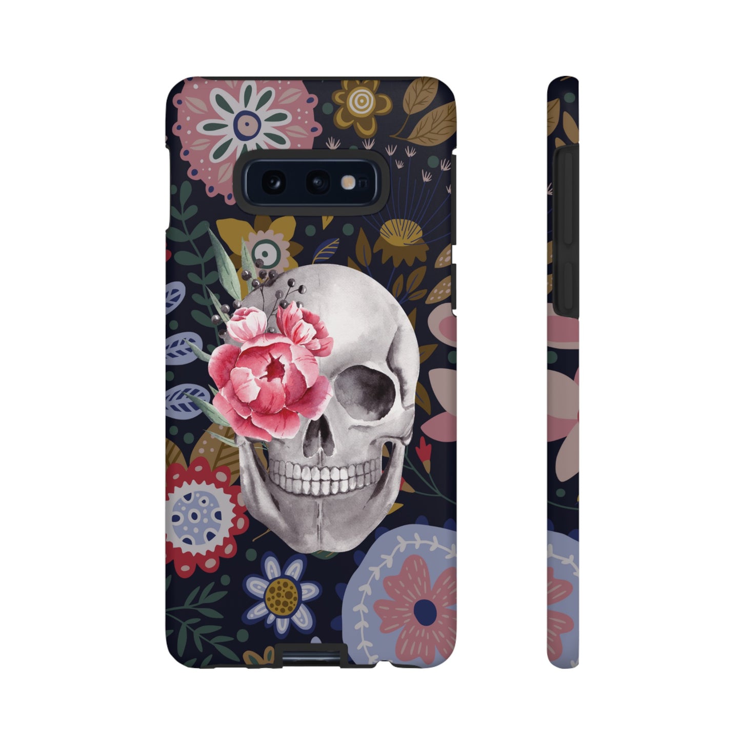 Floral Skull Wallpaper Phone Case | iPhone 15 Plus/ Pro, 14, 13, 12| Google Pixel 7, Pro, 5| Samsung Galaxy S23 All Major Phone Models