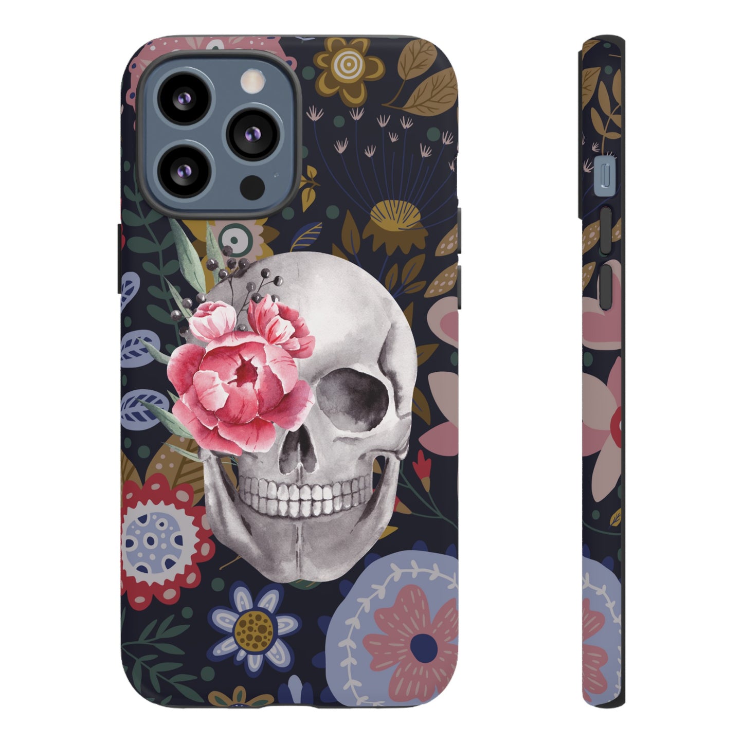 Floral Skull Wallpaper Phone Case | iPhone 15 Plus/ Pro, 14, 13, 12| Google Pixel 7, Pro, 5| Samsung Galaxy S23 All Major Phone Models