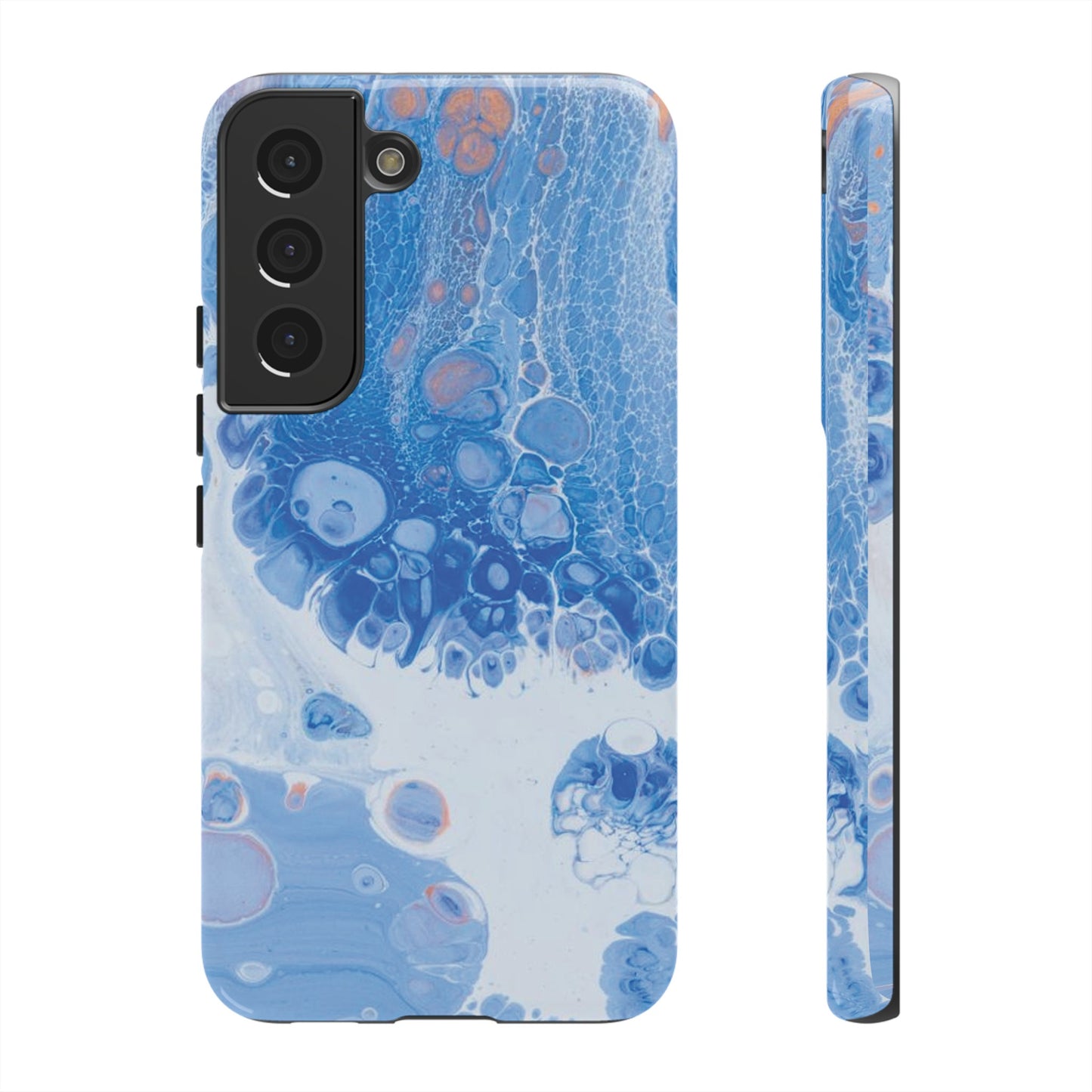 Blue and White Resin Inspired Phone Case |iPhone 15 Plus/ Pro, 14, 13, 12| Google Pixel 7, Pro, 5| Samsung Galaxy S23 All Major Phone Models