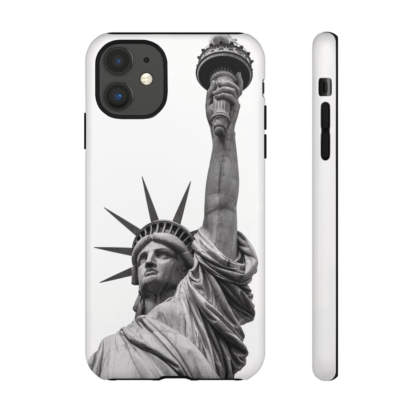 Black & White Statue of Liberty Wallpaper Phone Case | iPhone 15 Plus/ Pro, 14, 13, 12| Google Pixel 7, Pro, 5| Samsung Galaxy S23 All Major Phone Models