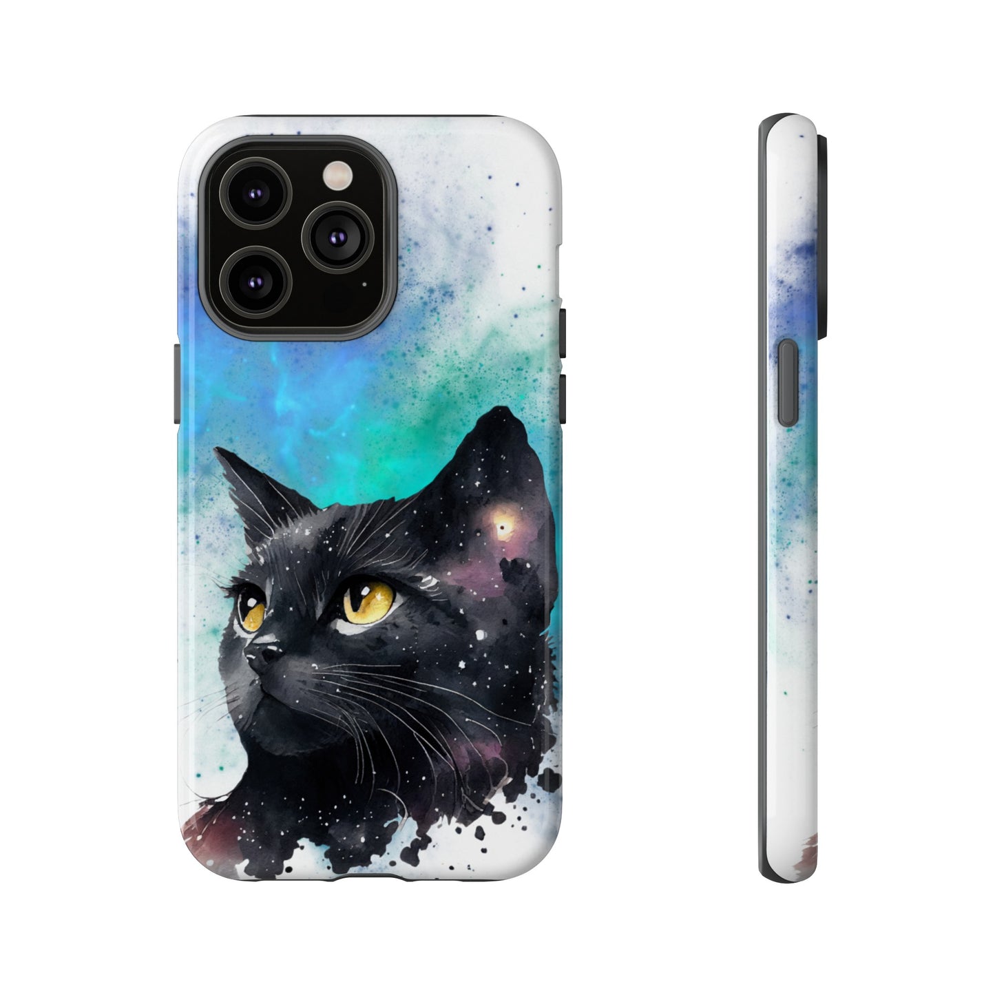 Cosmic Black Cat Phone Case | iPhone 15 Plus/ Pro, 14, 13, 12| Google Pixel 7, Pro, 5| Samsung Galaxy S23 All Major Phone Models