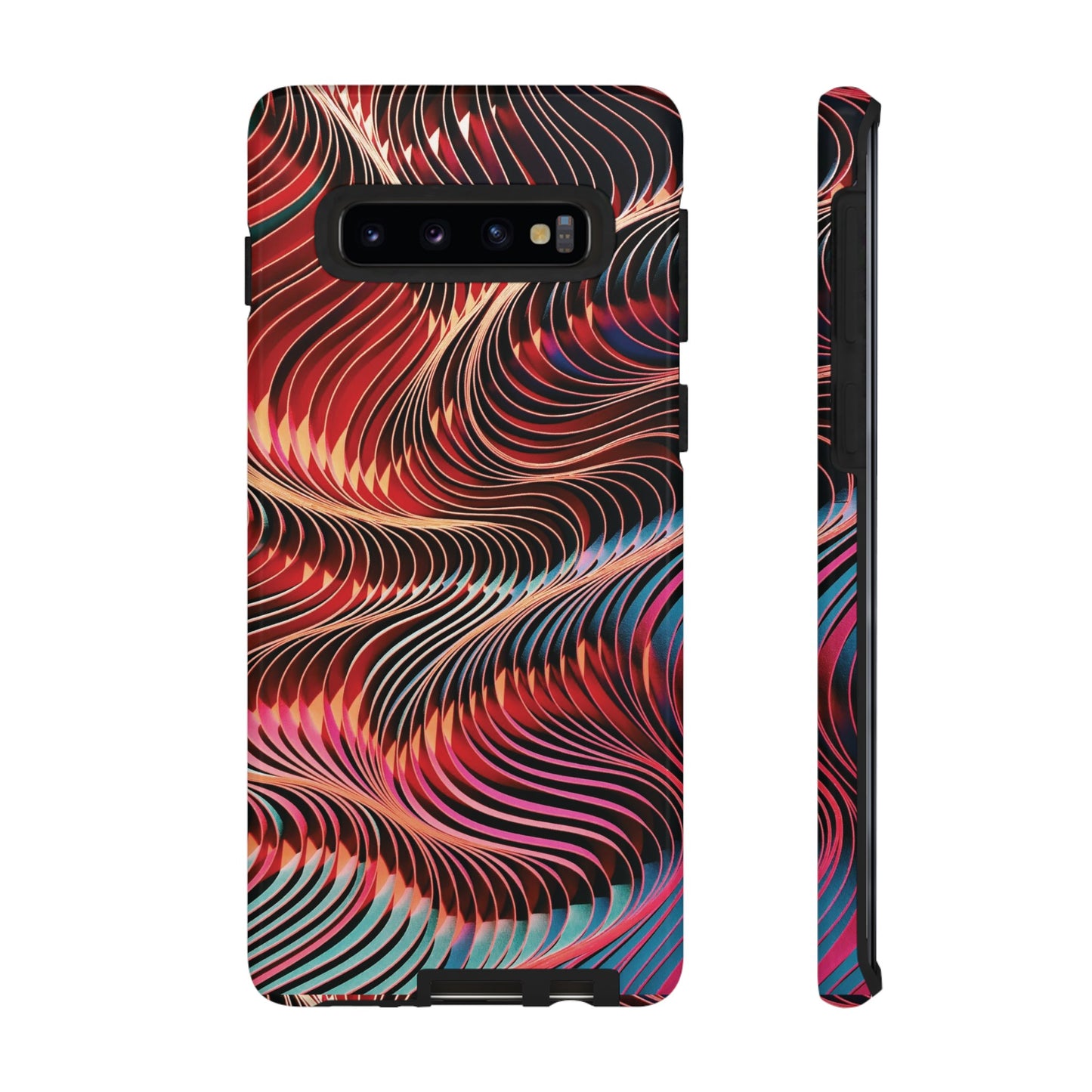 Wavy Crimson Abstract Wallpaper Phone Case|iPhone 15 Plus/ Pro, 14, 13, 12|Google Pixel 7, Pro, 5| Samsung Galaxy S23 All Major Phone Models