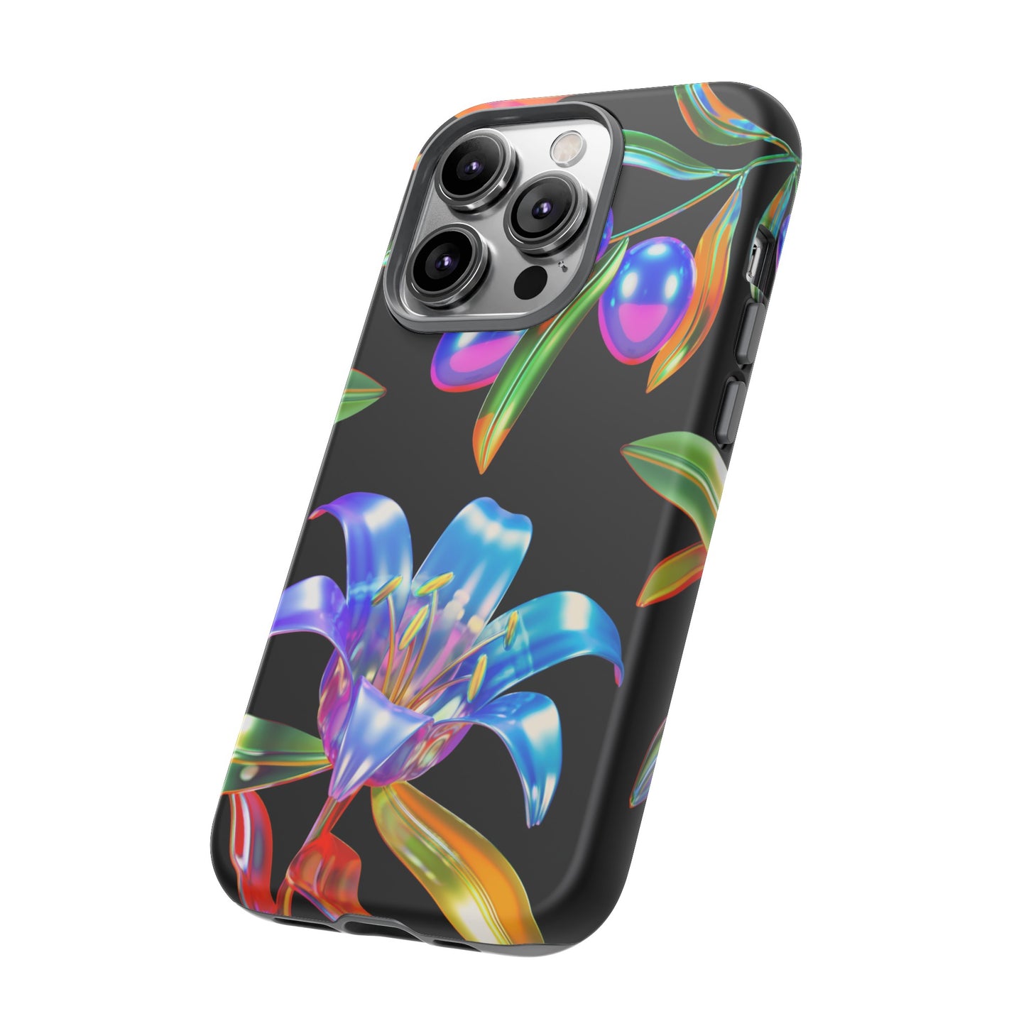 Metallic Flowers Phone Case | iPhone 15 Plus/ Pro, 14, 13, 12| Google Pixel 7, Pro, 5| Samsung Galaxy S23 All Major Phone Models