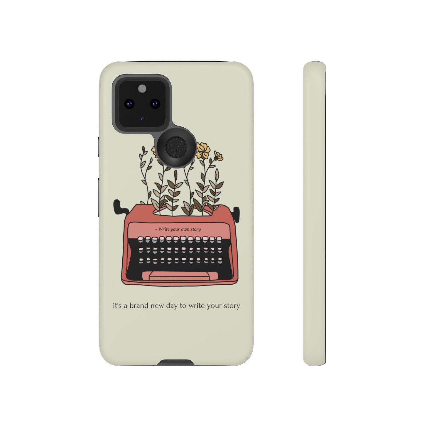 Flower Typewriter Phone Case | iPhone 15 Plus/ Pro, 14, 13, 12| Google Pixel 7, Pro, 5| Samsung Galaxy S23 All Major Phone Models