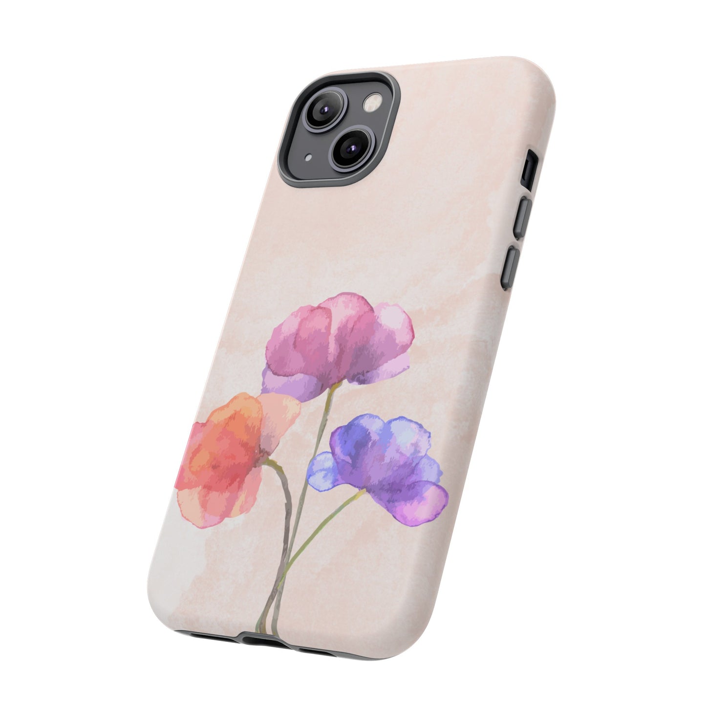 Three Flowers Wallpaper Phone Case | iPhone 15 Plus/ Pro, 14, 13, 12| Google Pixel 7, Pro, 5| Samsung Galaxy S23 All Major Phone Models