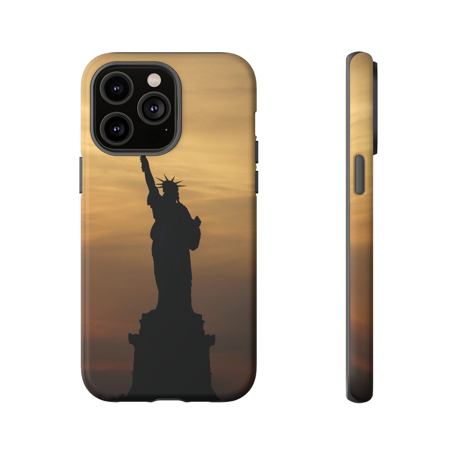 Silhouette Statue Of Liberty Wallpaper Phone Case | iPhone 15 Plus/ Pro, 14, 13, 12| Google Pixel 7, Pro, 5| Samsung Galaxy S23 All Major Phone Models