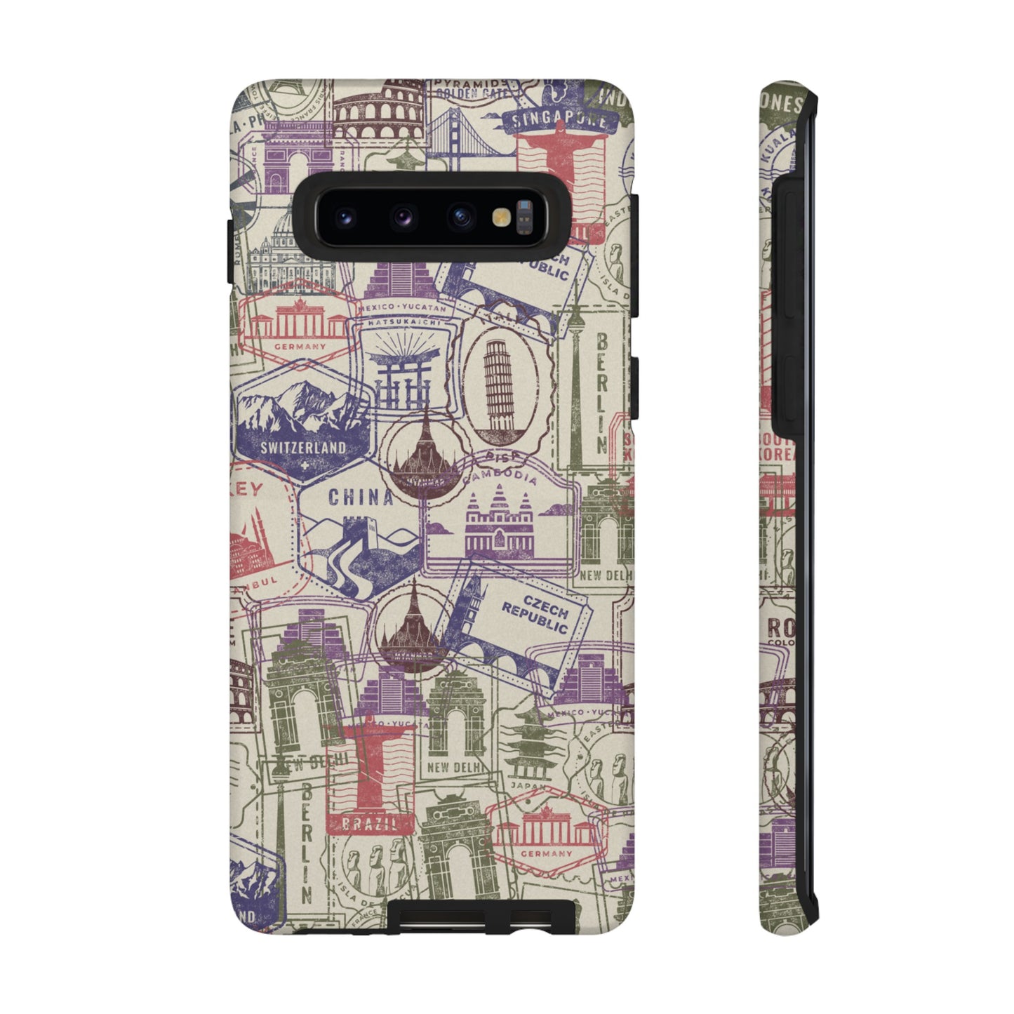 Travel Stamp Wallpaper Phone Case | iPhone 15 Plus/ Pro, 14, 13, 12| Google Pixel 7, Pro, 5| Samsung Galaxy S23 All Major Phone Models