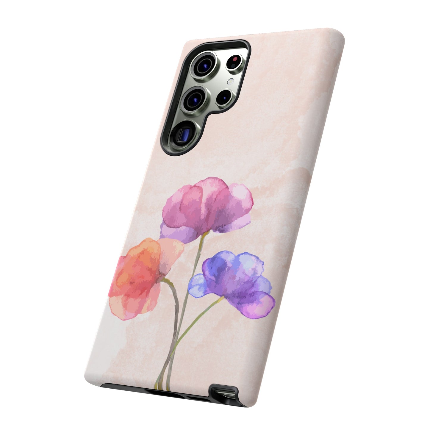 Three Flowers Wallpaper Phone Case | iPhone 15 Plus/ Pro, 14, 13, 12| Google Pixel 7, Pro, 5| Samsung Galaxy S23 All Major Phone Models