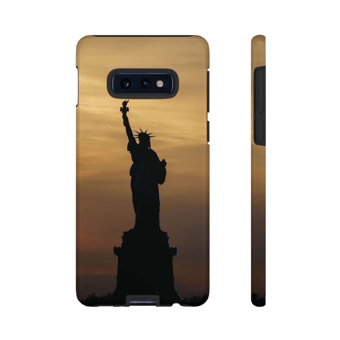 Silhouette Statue Of Liberty Wallpaper Phone Case | iPhone 15 Plus/ Pro, 14, 13, 12| Google Pixel 7, Pro, 5| Samsung Galaxy S23 All Major Phone Models