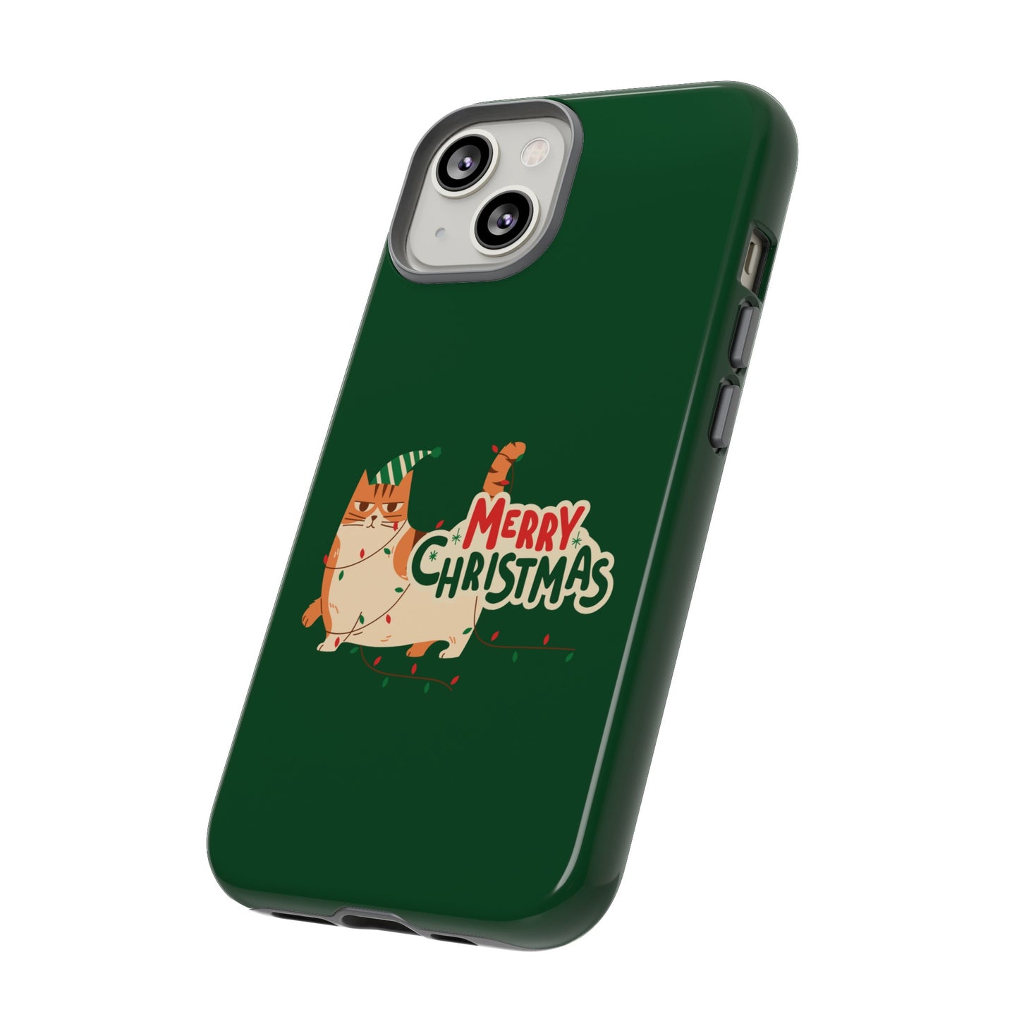 Cat Merry Christmas Phone Case | iPhone 15 Plus/ Pro, 14, 13, 12| Google Pixel 7, Pro, 5| Samsung Galaxy S23 All Major Phone Models