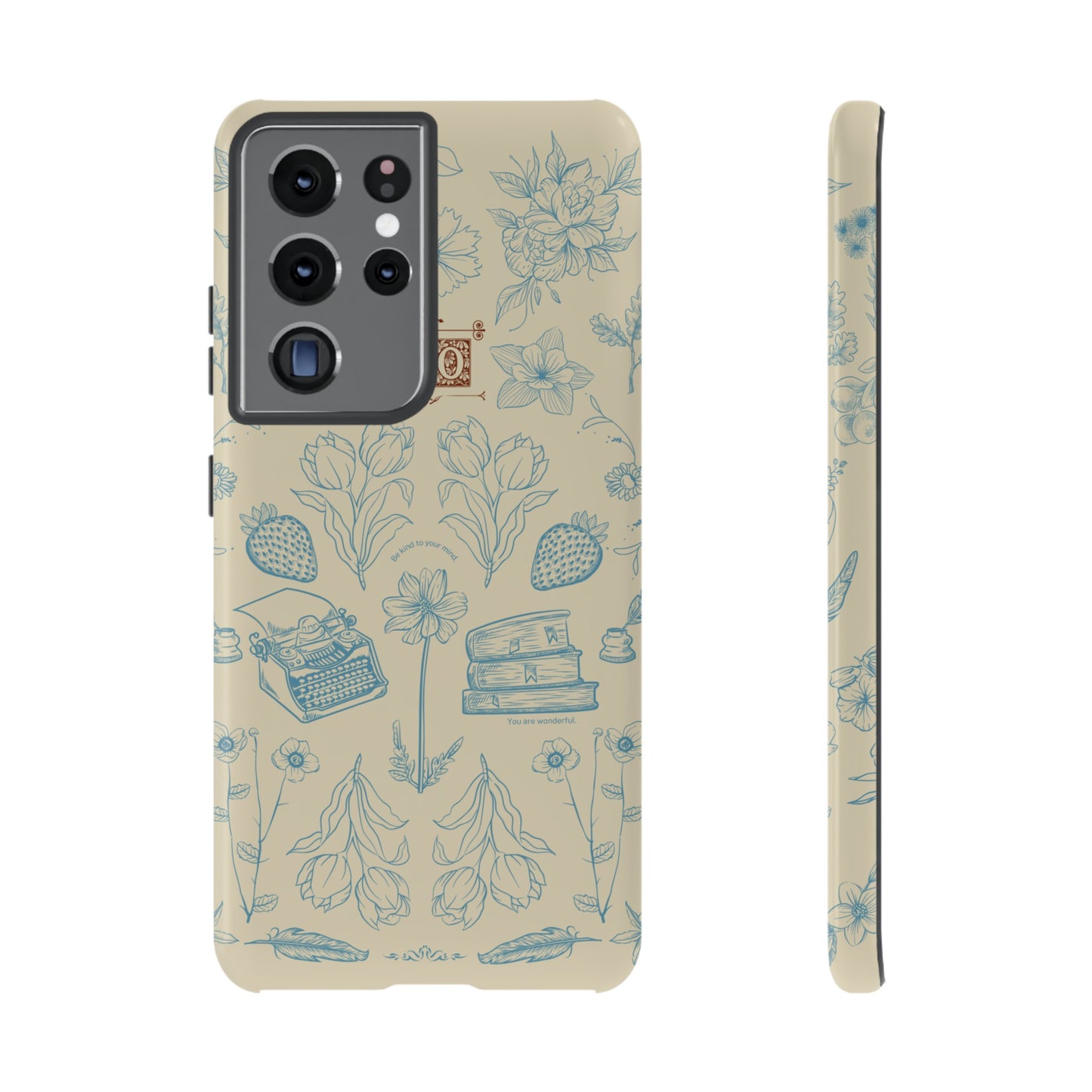 Typewriter Among The Flowers Phone Case | iPhone 15 Plus/ Pro, 14, 13, 12| Google Pixel 7, Pro, 5| Samsung Galaxy S23 All Major Phone Models