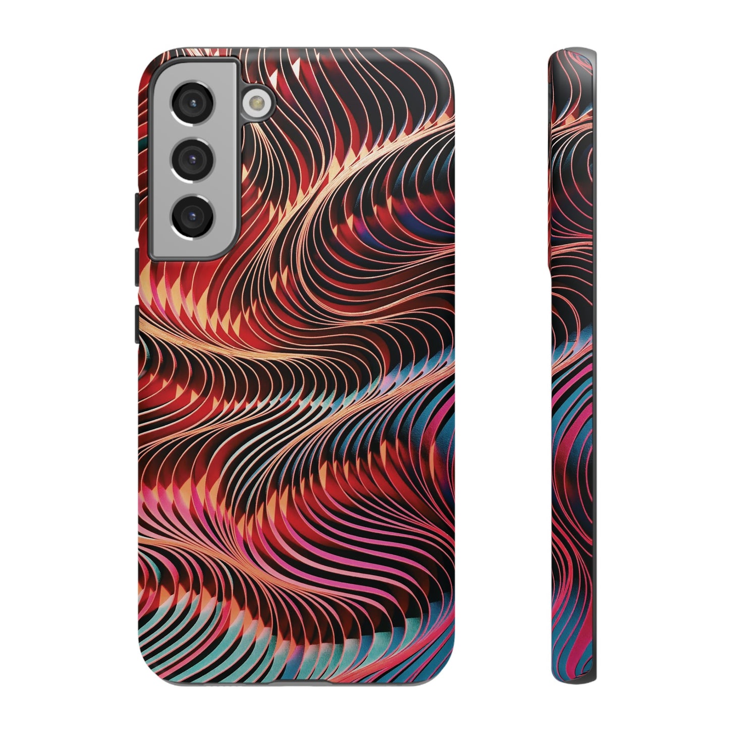 Wavy Crimson Abstract Wallpaper Phone Case|iPhone 15 Plus/ Pro, 14, 13, 12|Google Pixel 7, Pro, 5| Samsung Galaxy S23 All Major Phone Models