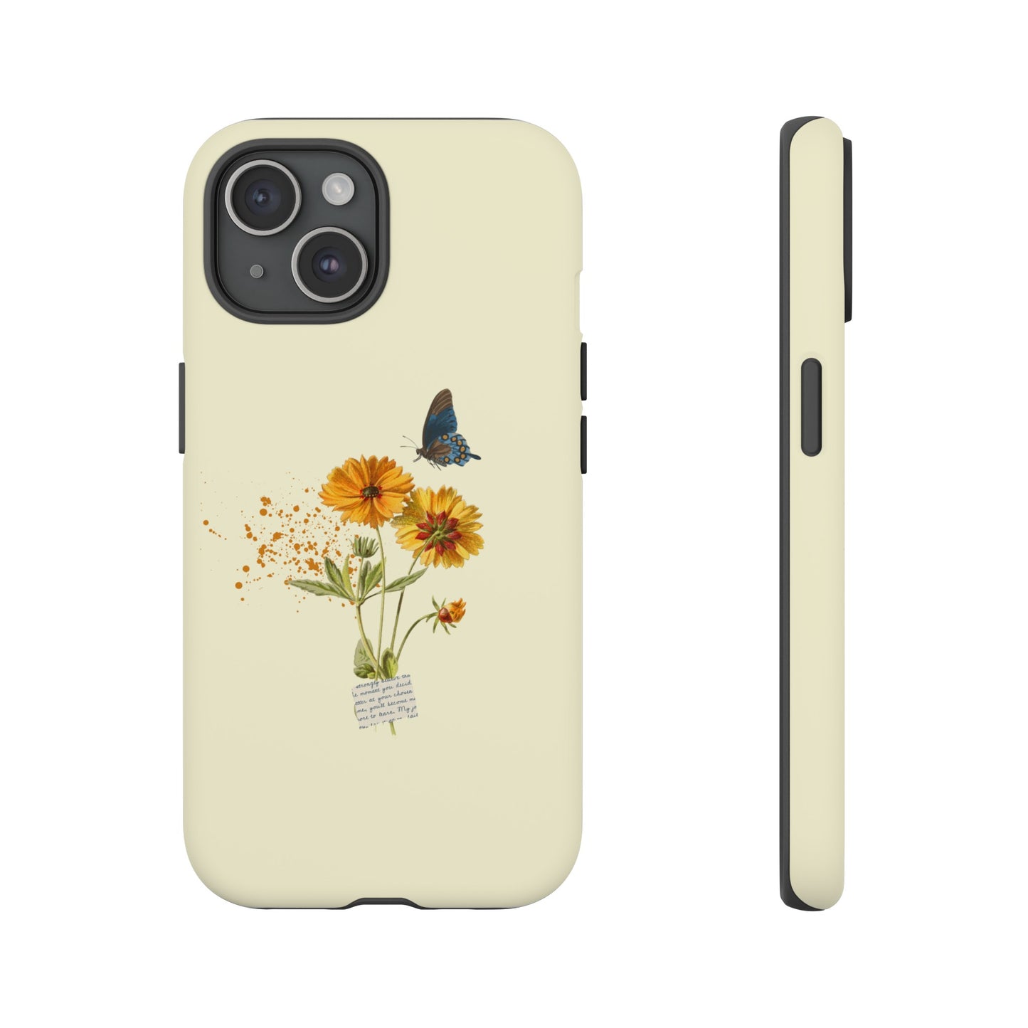 Butterfly Sunflowers Phone Case | iPhone 15 Plus/ Pro, 14, 13, 12| Google Pixel 7, Pro, 5| Samsung Galaxy S23 All Major Phone Models